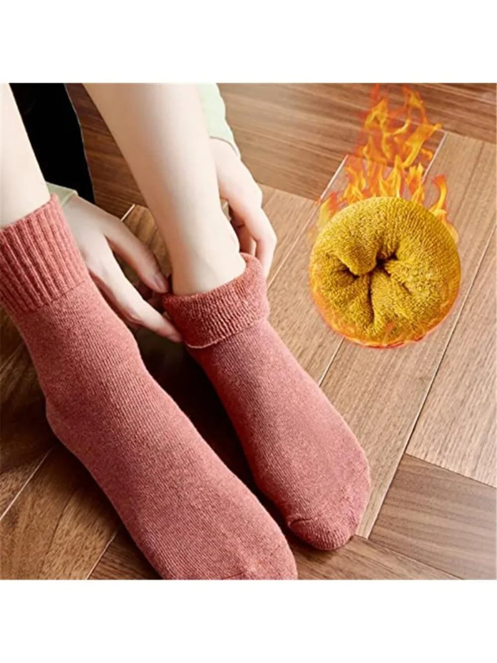 Thermal Wool Socks Womens Winter Boot Socks Thick Warm Cozy Fuzzy 5 Pack